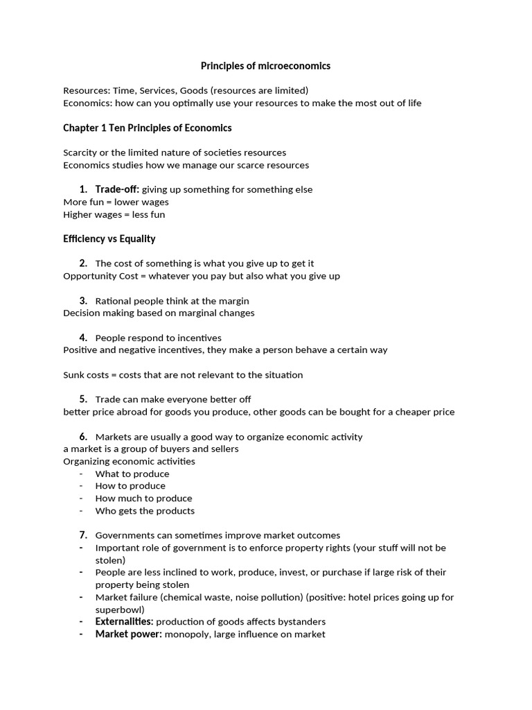 Key Principles of Microeconomics Explained | PDF | Elasticity ...
