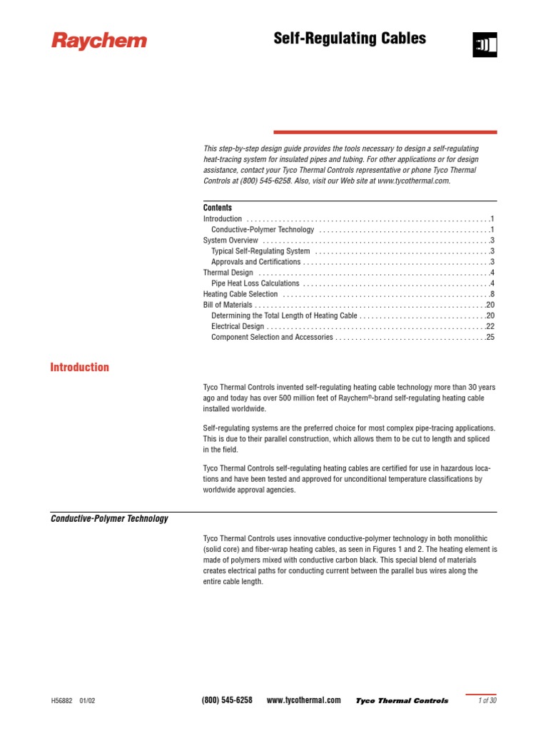 Heat Tracing Design Guide For Self Regulating Cables | PDF | Thermal  Insulation | Hvac
