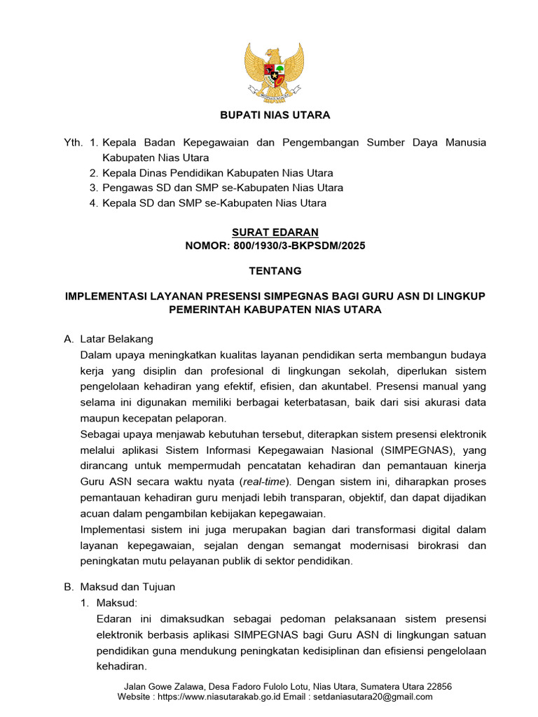Implementasi Presensi SIMPEGNAS Guru ASN | PDF