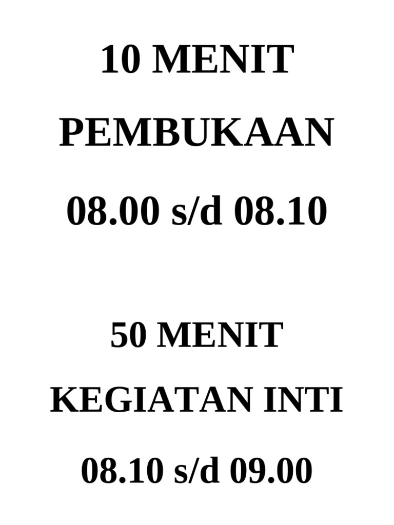 10 Menit Pembukaan | PDF