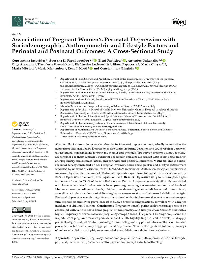 Perinatal Depression in Pregnant Women | PDF | Pregnancy | Prenatal ...