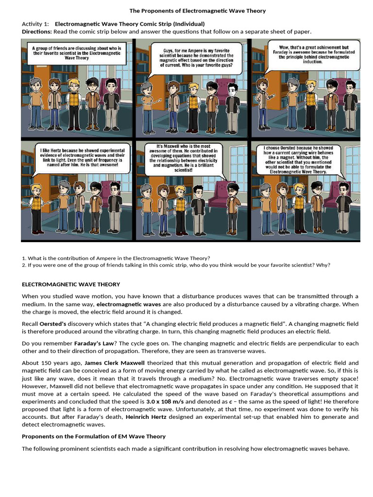 Electromagnetic Wave Theory Comic Strip | PDF | Electromagnetism | Waves