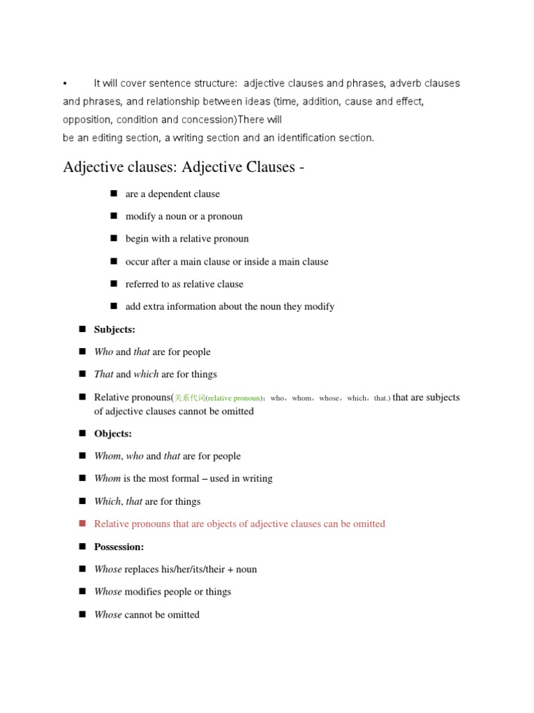 Adjective Clauses Adjective Clauses Relative Pronouns That Are Objects of Adjective Clauses