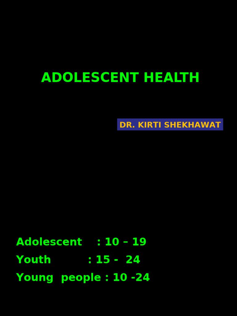 Adolescent Health Insights and Challenges | PDF | Adolescence ...