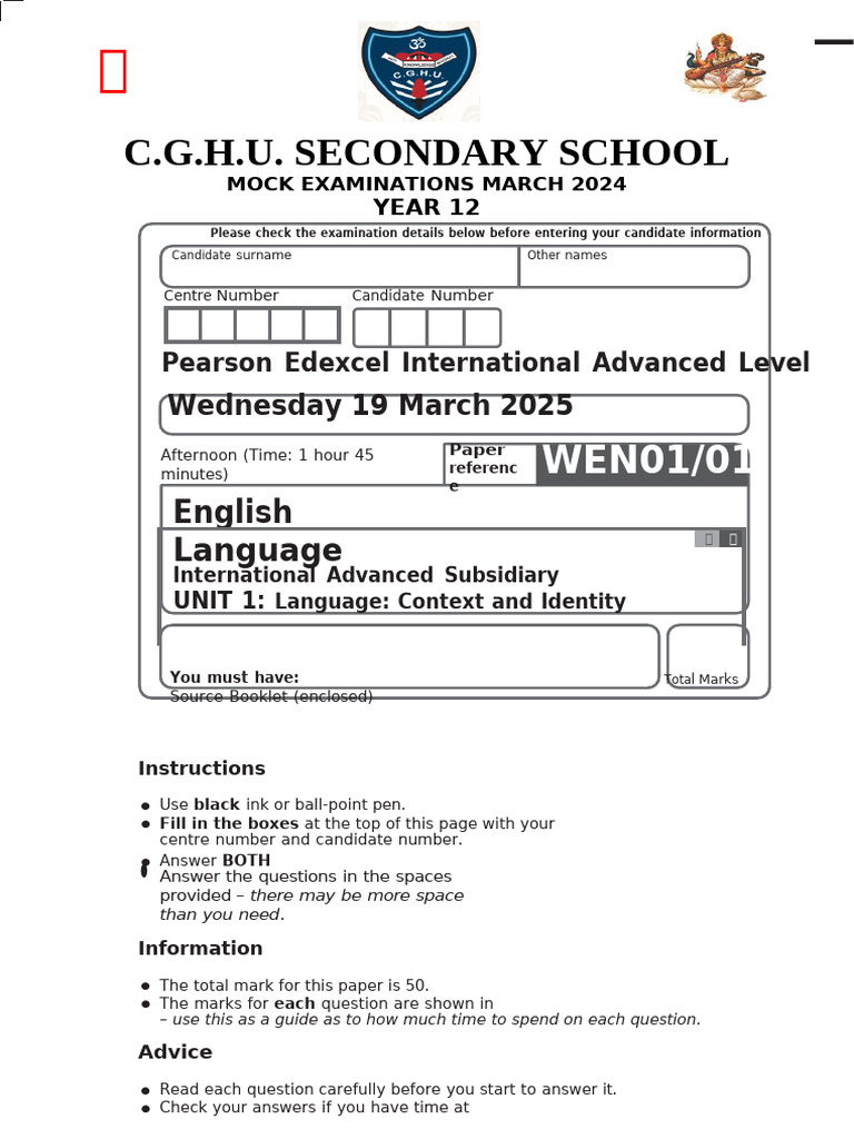 Year 12 PP 1 Eng | PDF | Communication | Human Communication