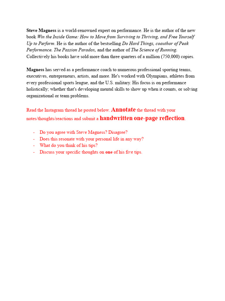 Steve Magness Performance Insights | PDF