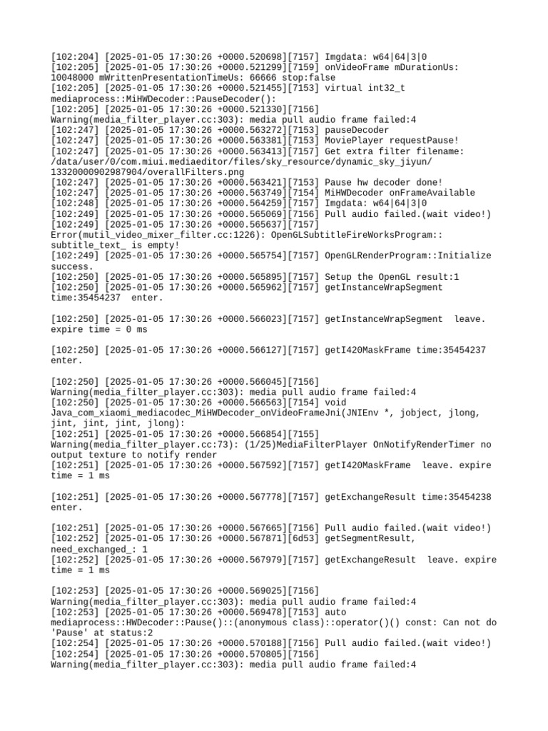 Media Decoder Error Log Analysis | PDF | Shader | 3 D Computer Graphics