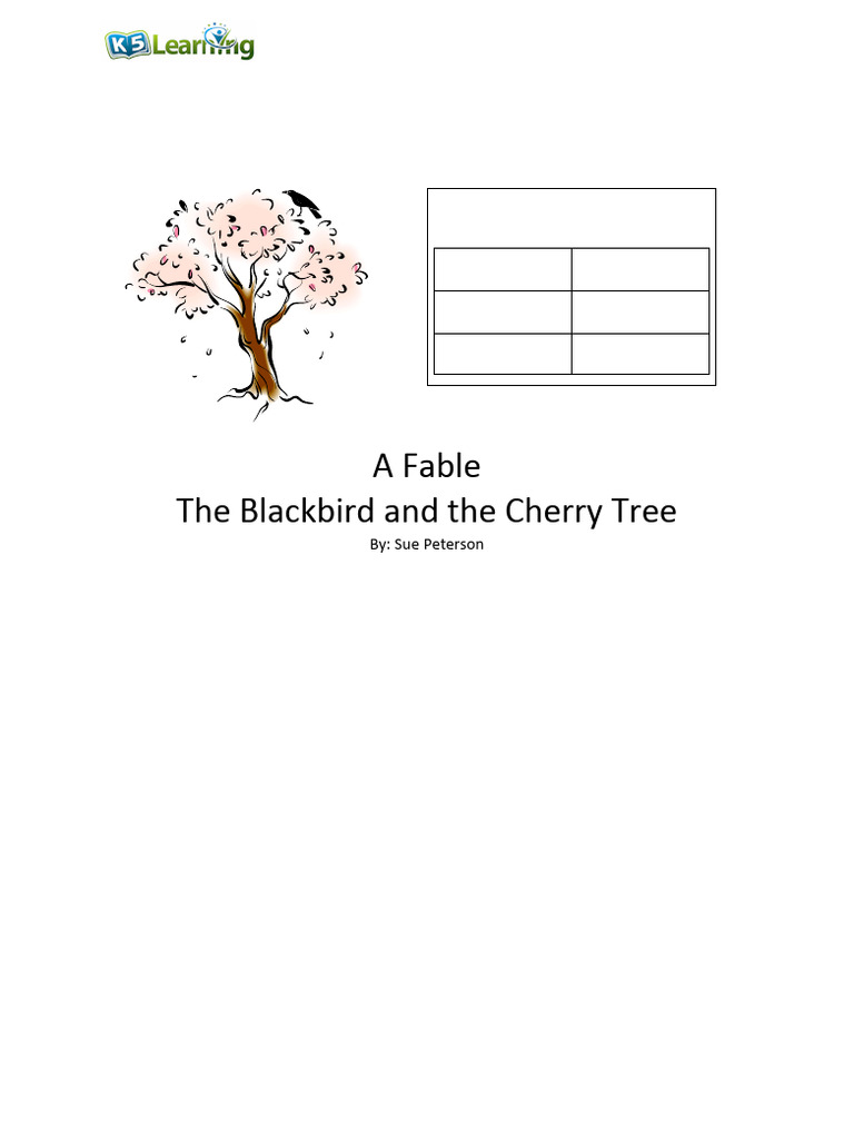 A Fable The Blackbird and The Cherry Tree - Pdf-Notes - 201610302133 ...
