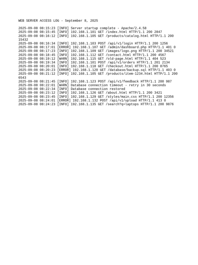 Server Log | PDF