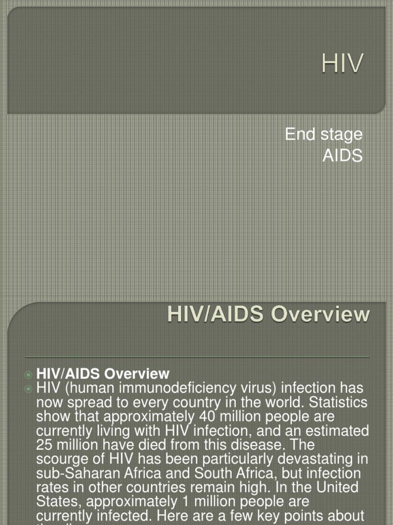 End Stage Aids | PDF | Hiv/Aids | Safe Sex