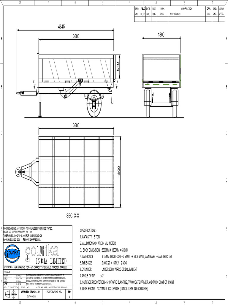 6mt Hydraulic Trailer Final - Model | PDF