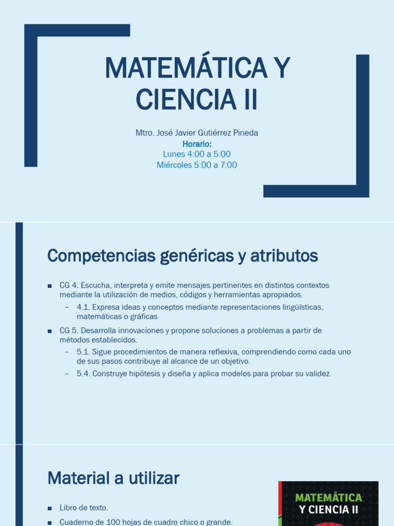 Matemática y Ciencia II: Guía del Curso | PDF | Science | Investigación