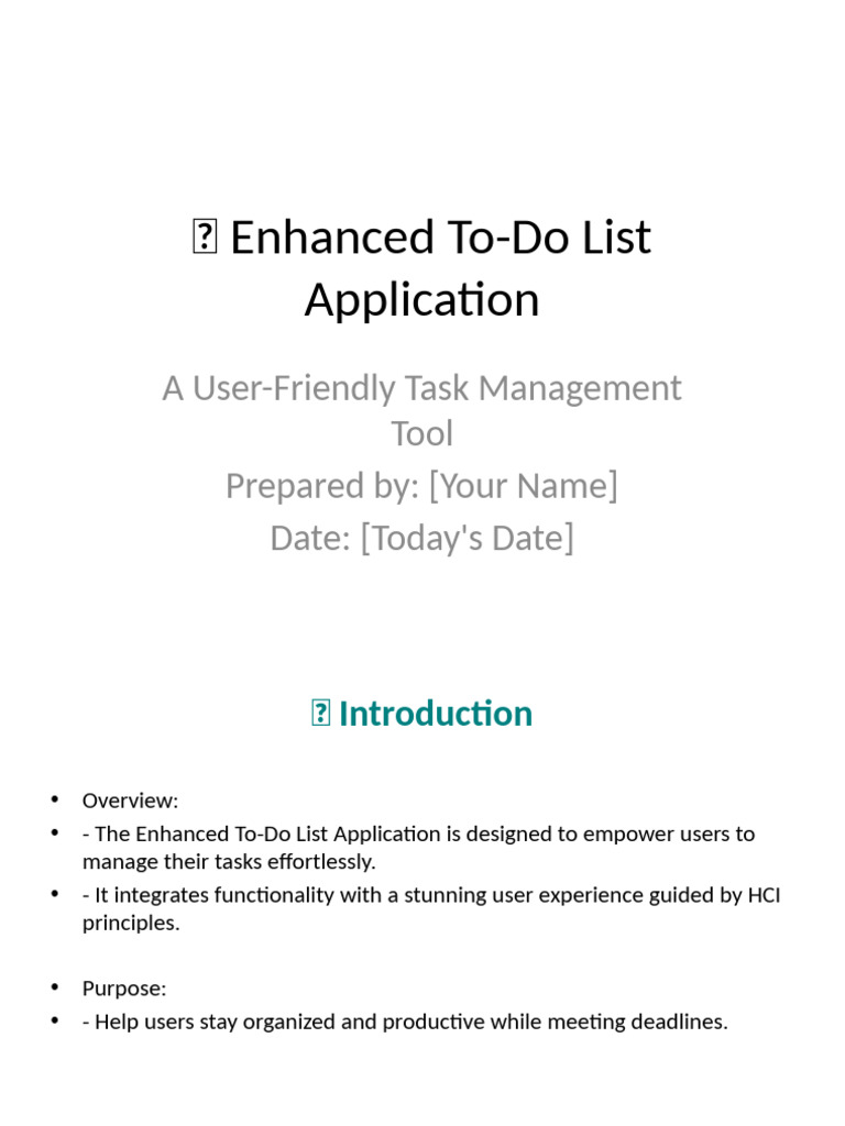 User-Friendly Enhanced To-Do App | PDF | Human–Computer Interaction ...