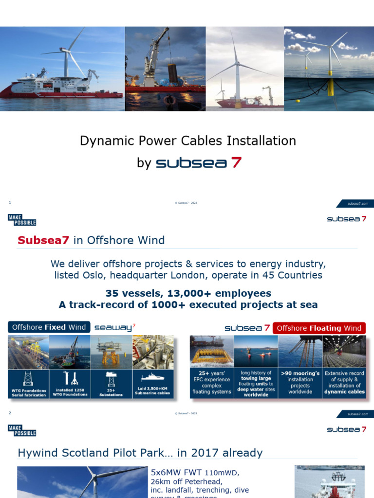 Dynamic Power Cables Installation Overview | PDF