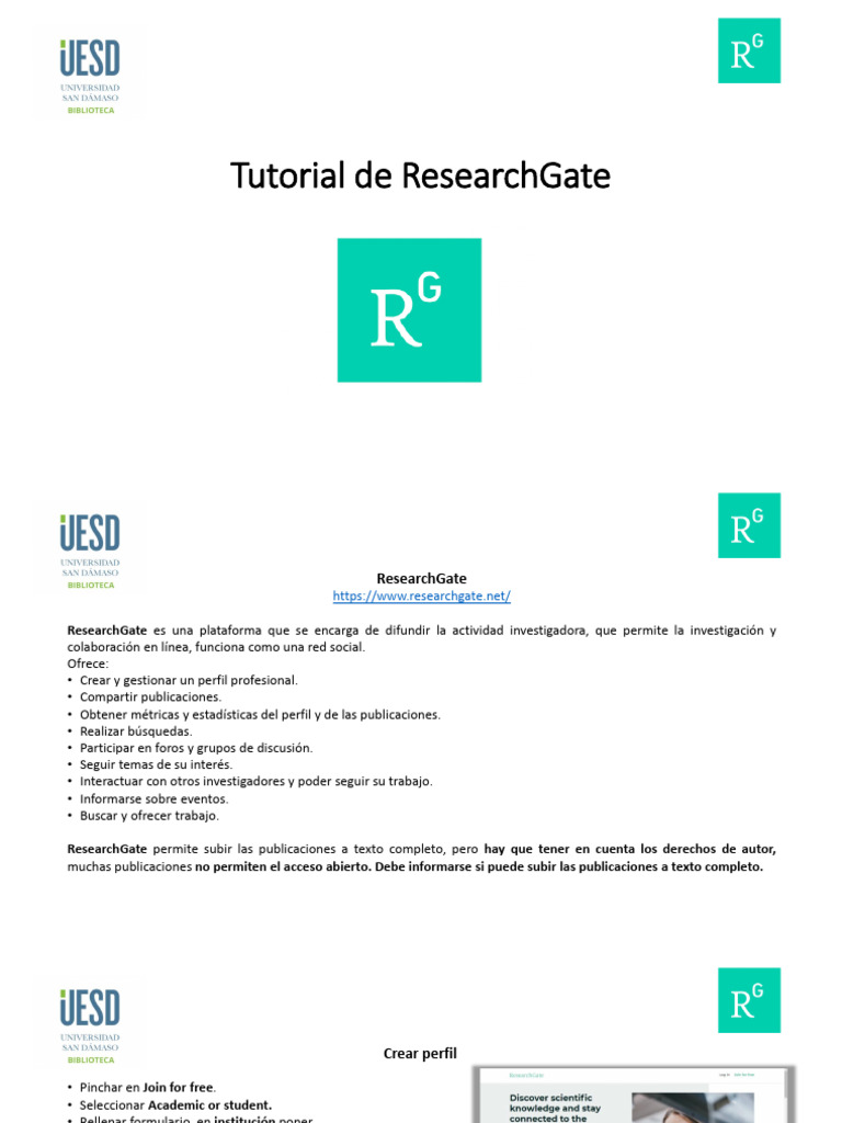 Guía Completa para Usar ResearchGate | PDF