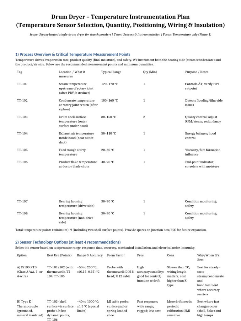 Drum Dryer Temperature Sensor Plan | PDF | Clothes Dryer | Applied And ...