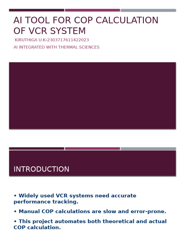 AI Tool for VCR COP Calculation | PDF | Enthalpy | Thermodynamics