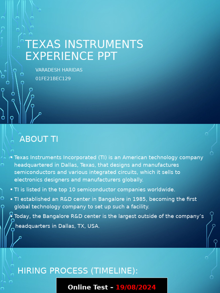 Texas Instruments Interview Experience Guide | PDF