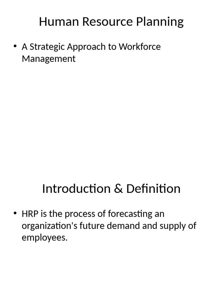 Strategic Human Resource Planning Guide | PDF