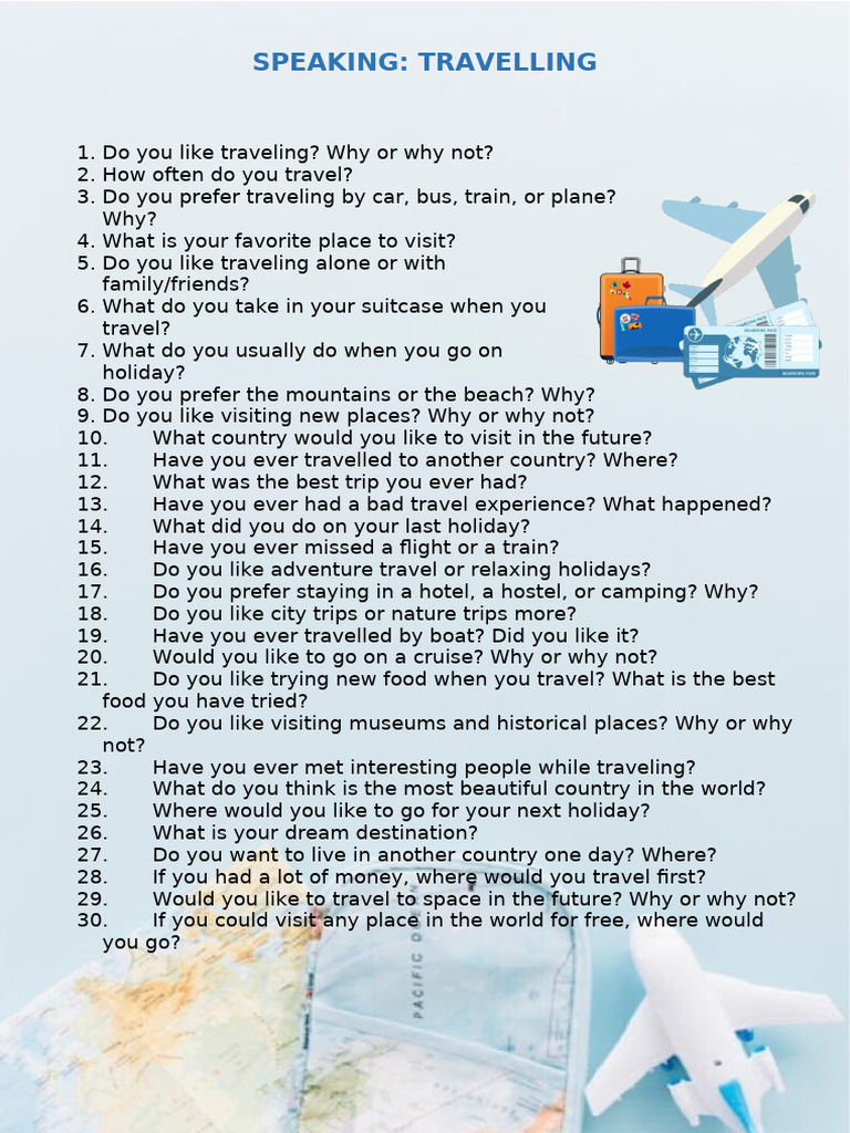 Travel Discussion Questions | PDF