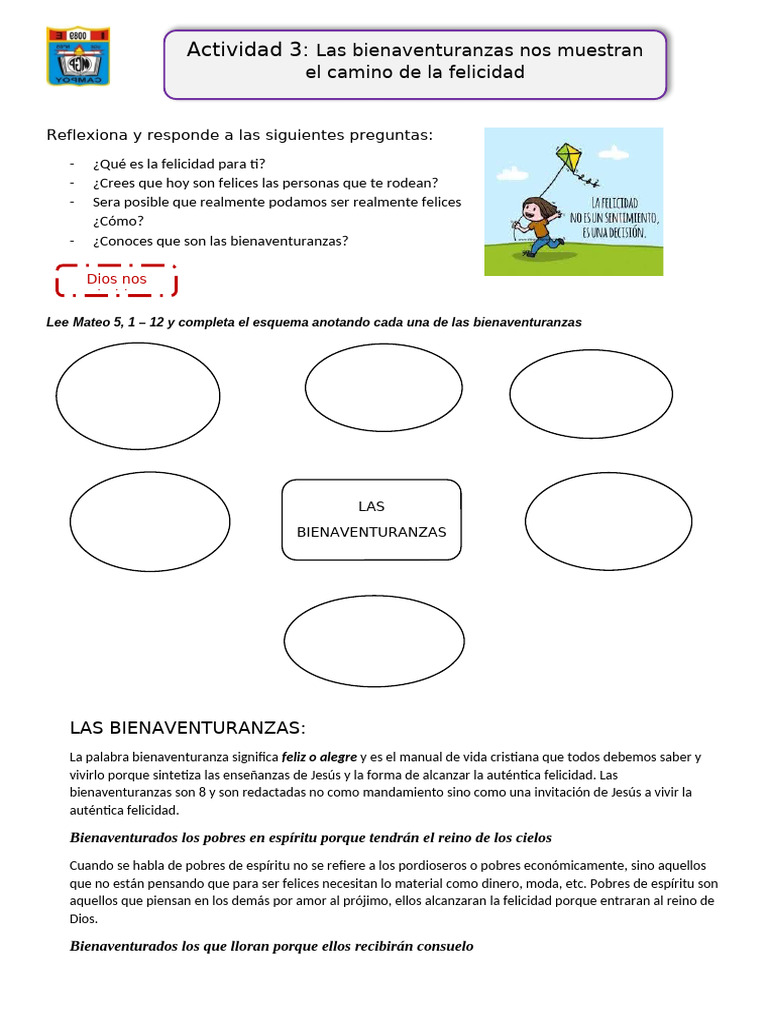 Bienaventuranzas: Camino a la Felicidad | PDF | Bienaventuranzas ...