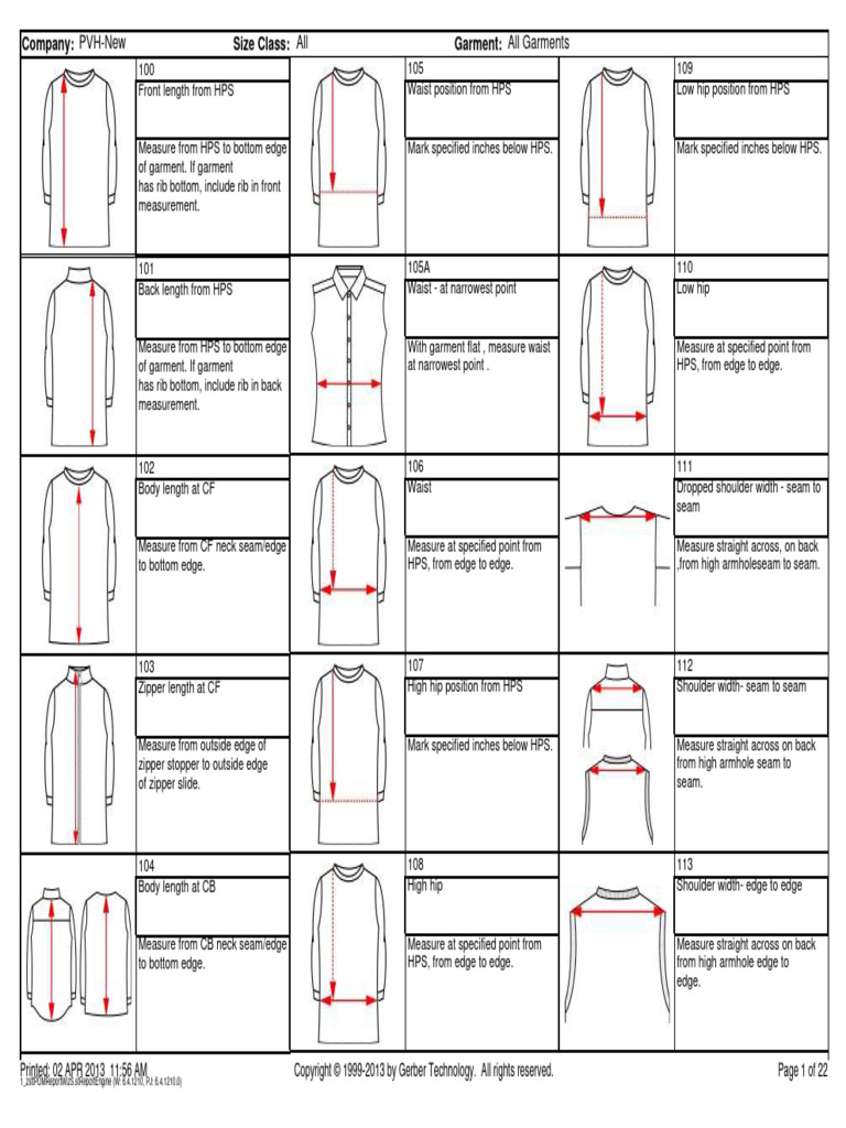 Garment Measurement Guidelines | PDF | Seam (Sewing) | Clothing