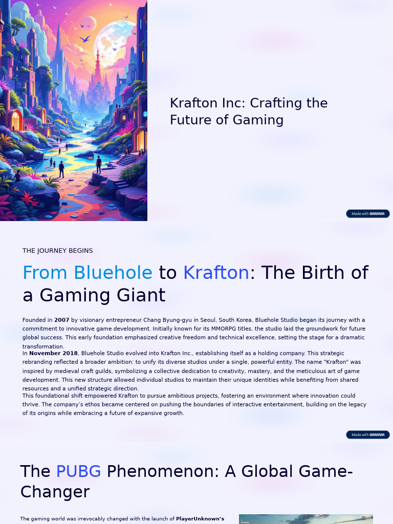 Krafton Inc: Evolution of a Gaming Leader | PDF | Creativity | Innovation