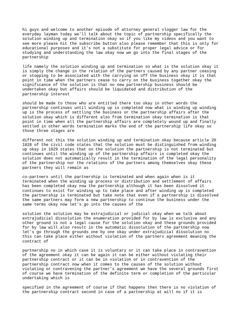 Partnership Dissolution Explained | PDF | Partnership | Liquidation