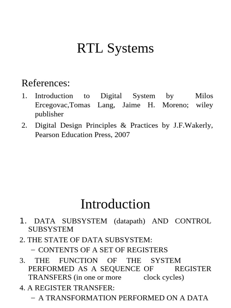 RTL System Design and Analysis | PDF | Computer Data Storage | Vhdl