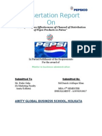 Dissertation Report On: "A Brief Study On Effectiveness of Channel of Distribution of Pepsi Products in Patna"