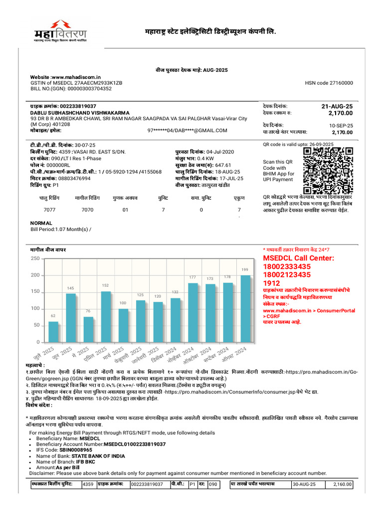Dablu Light Bill | PDF