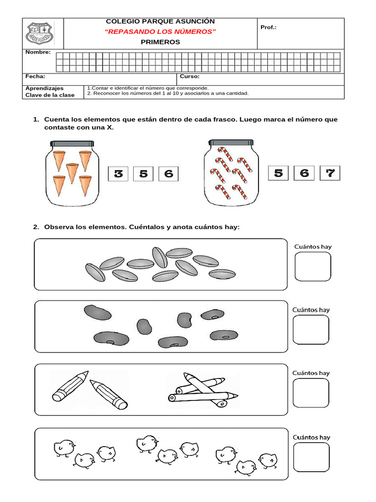 Cuaderno para Aprender a Contar | Descargar PDF Gratis
