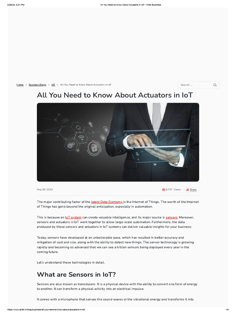 Understanding Actuators in IoT | PDF | Actuator | Internet Of Things
