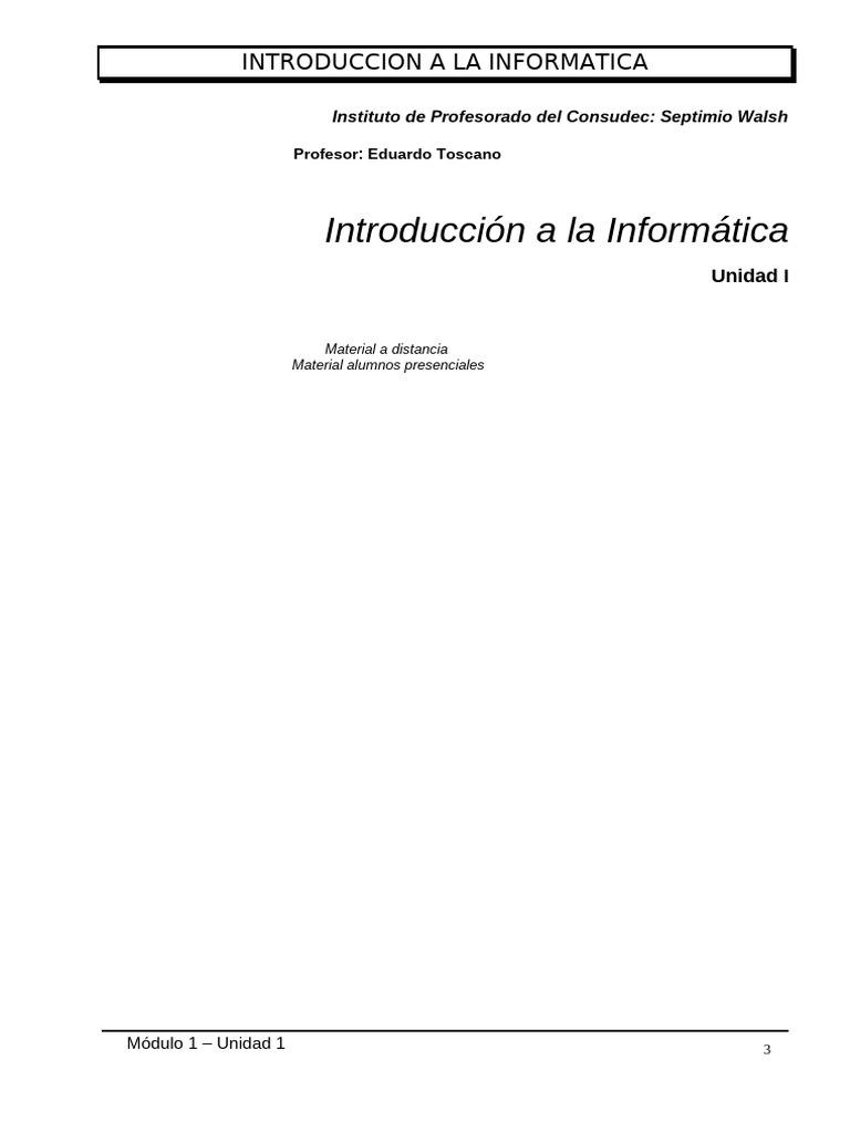 Introducción a la Informática Básica | PDF | Microprocesador | Hardware ...