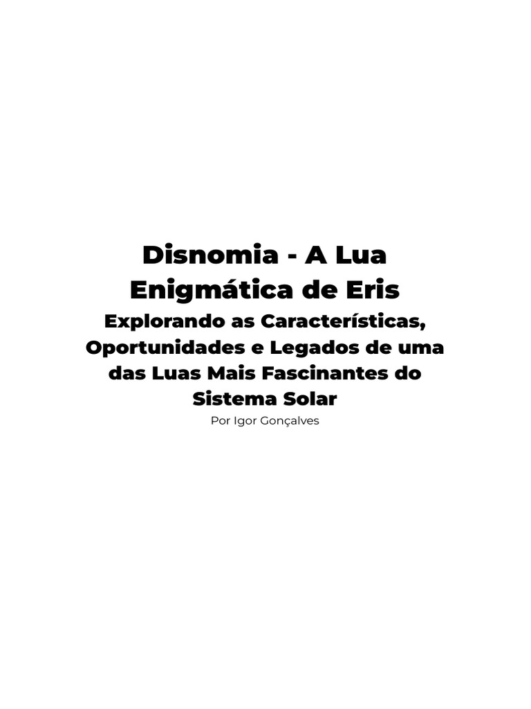 Disnomia - A Lua Enigmática de Eris | PDF | Plutão | Planetas