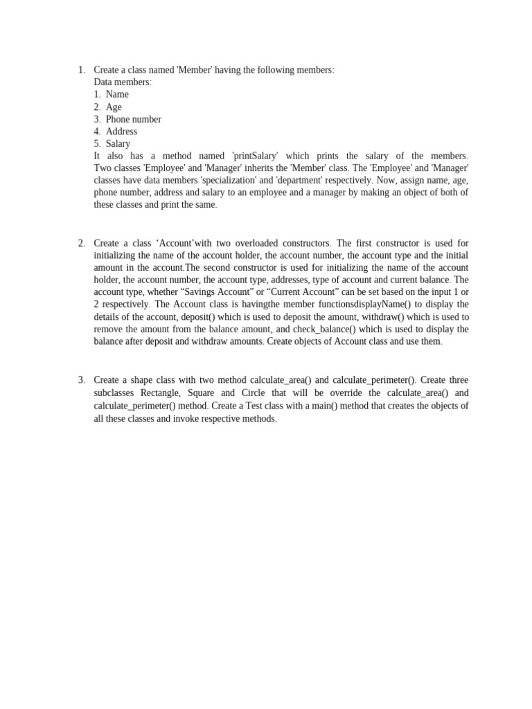 OOPS - Assignment 3 | PDF