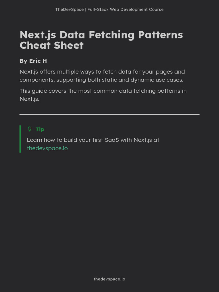 Next.js Data Fetching Patterns Guide | PDF | Web Development | World ...