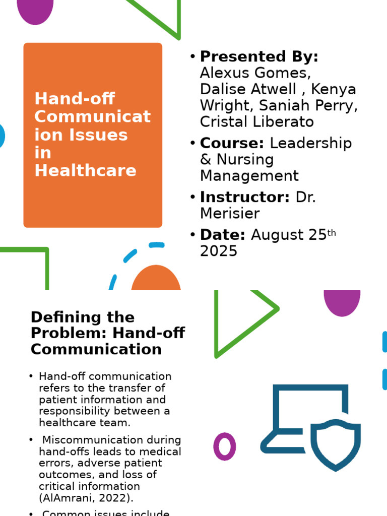HandOff Communication Issues Presentation 2 | PDF | Patient Safety ...