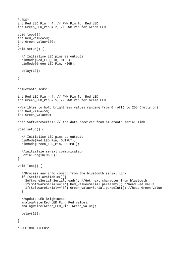 Leds y Bluetooth Sara Oporto | PDF | Computer Engineering | Information ...