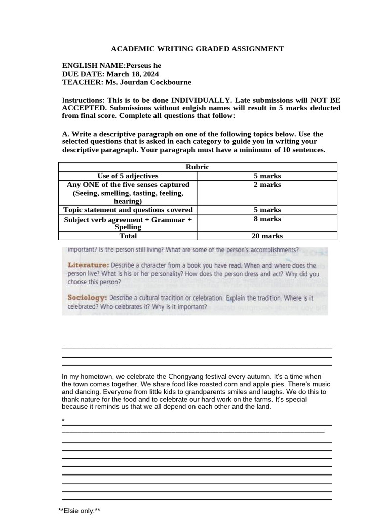 Academic Writing Assignment Guide | PDF