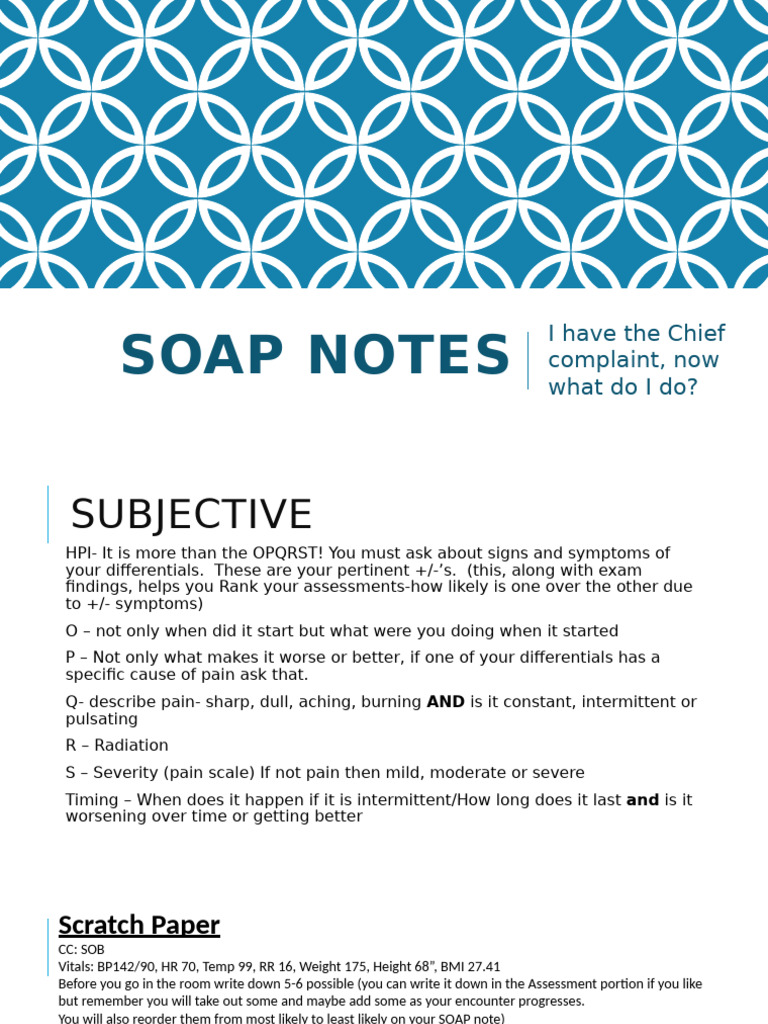 OPQRST in SOAP Note Preparation | PDF | Diseases And Disorders ...