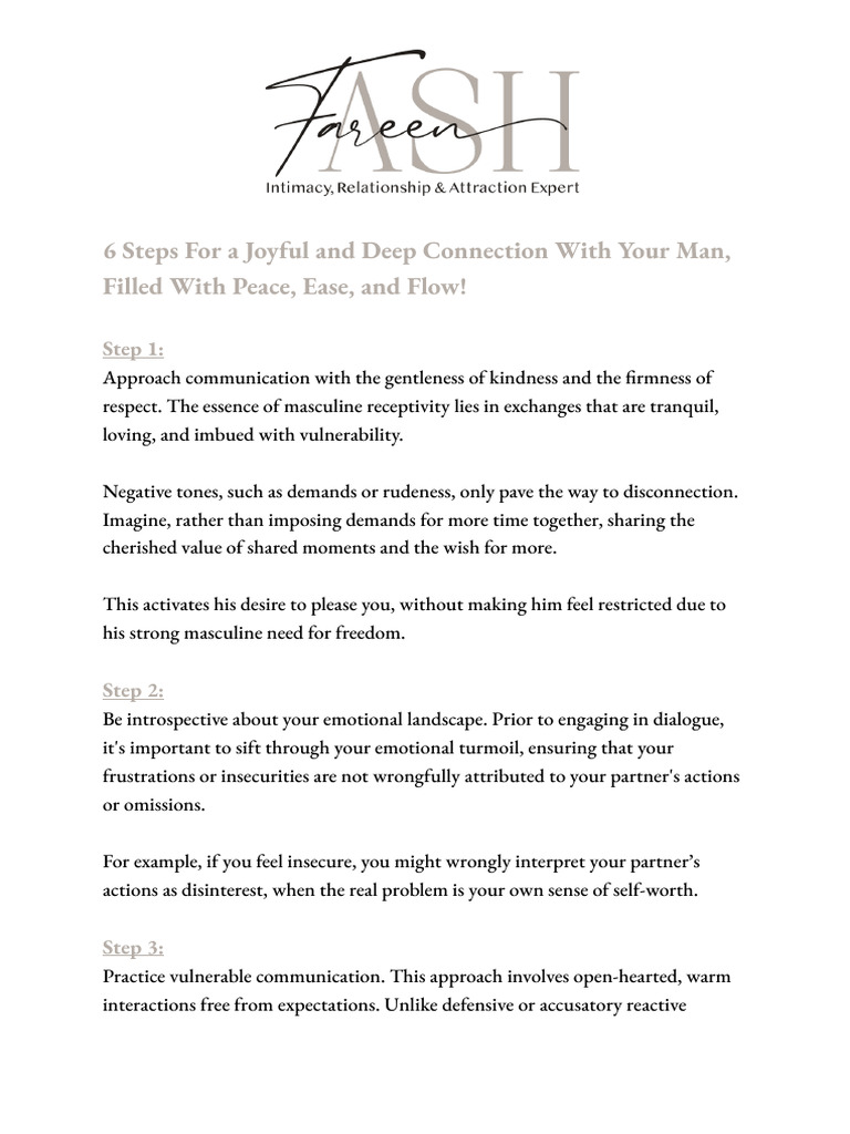 6 Steps For A Joyful and Deep Connection With Your Man, Filled With ...