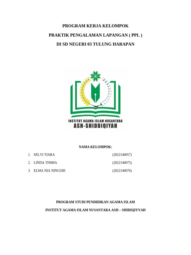 Program PPL Mahasiswa PAI di SD 03 | PDF