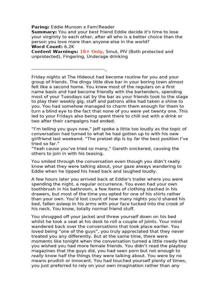 Eddie and Reader's First Time | PDF