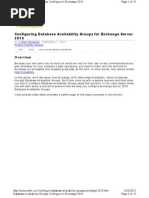 Configure Database Availability Groups Exchange 2010