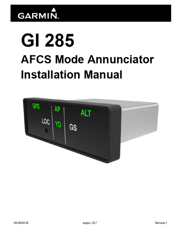 GI 285 AFCS Mode Annunciator Manual | PDF | Electrical Connector ...
