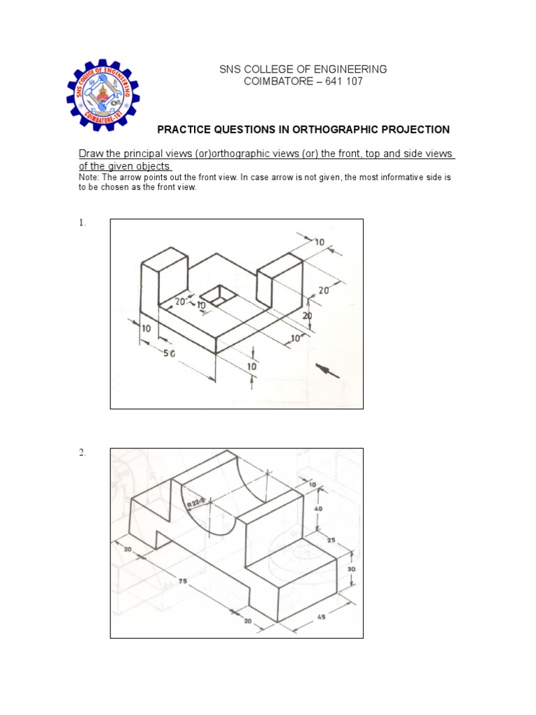 Engineering Graphics - Orthographic Projection | PDF