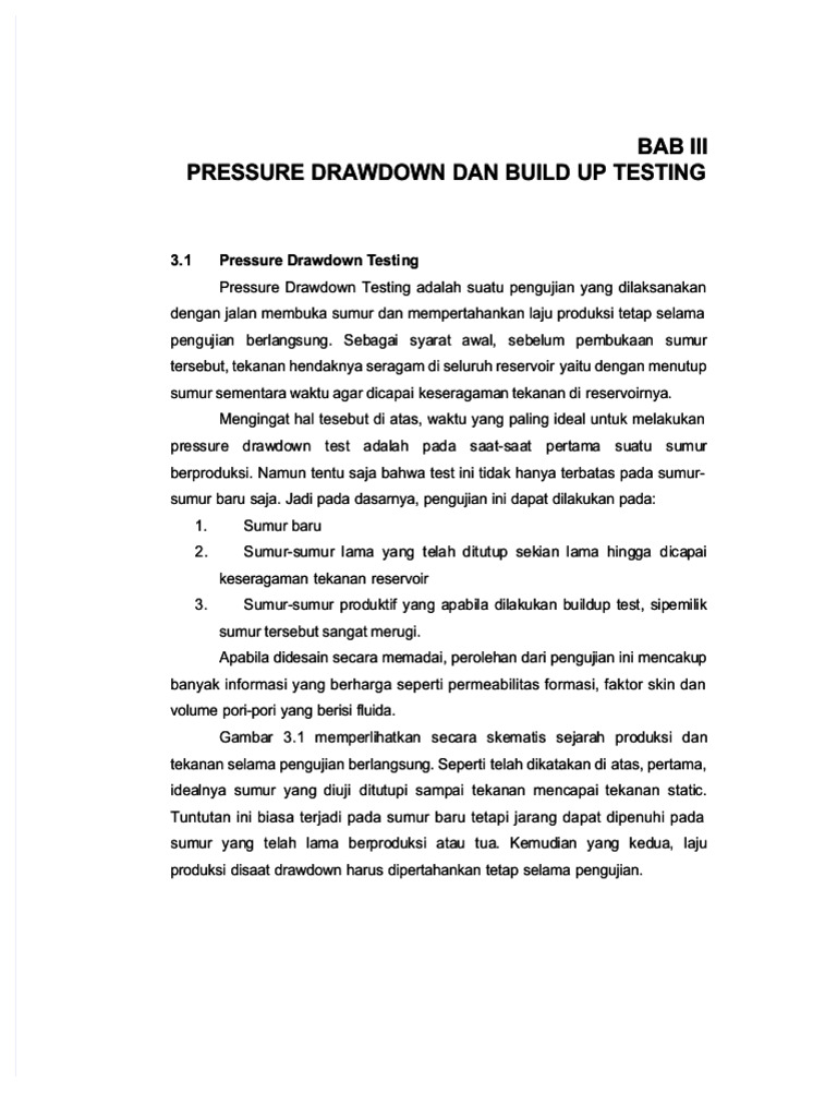 Pengujian Drawdown dan Build Up Tekanan | PDF