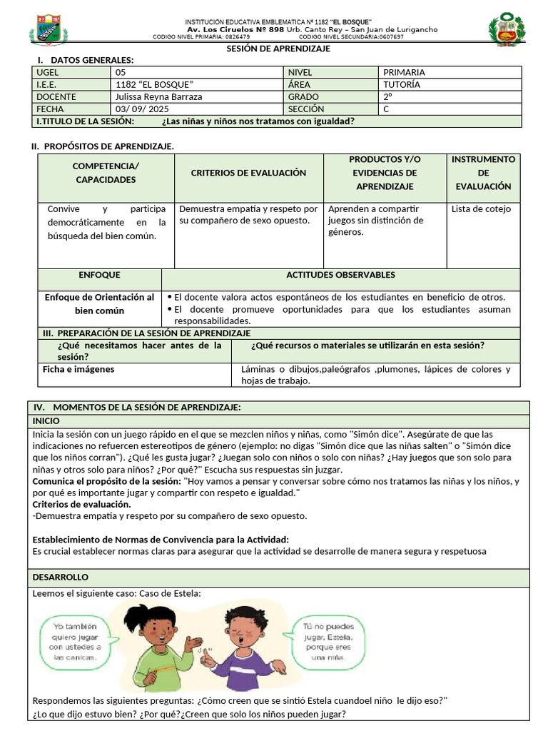 Igualdad de Género en el Aula Infantil | PDF | Aprendizaje ...