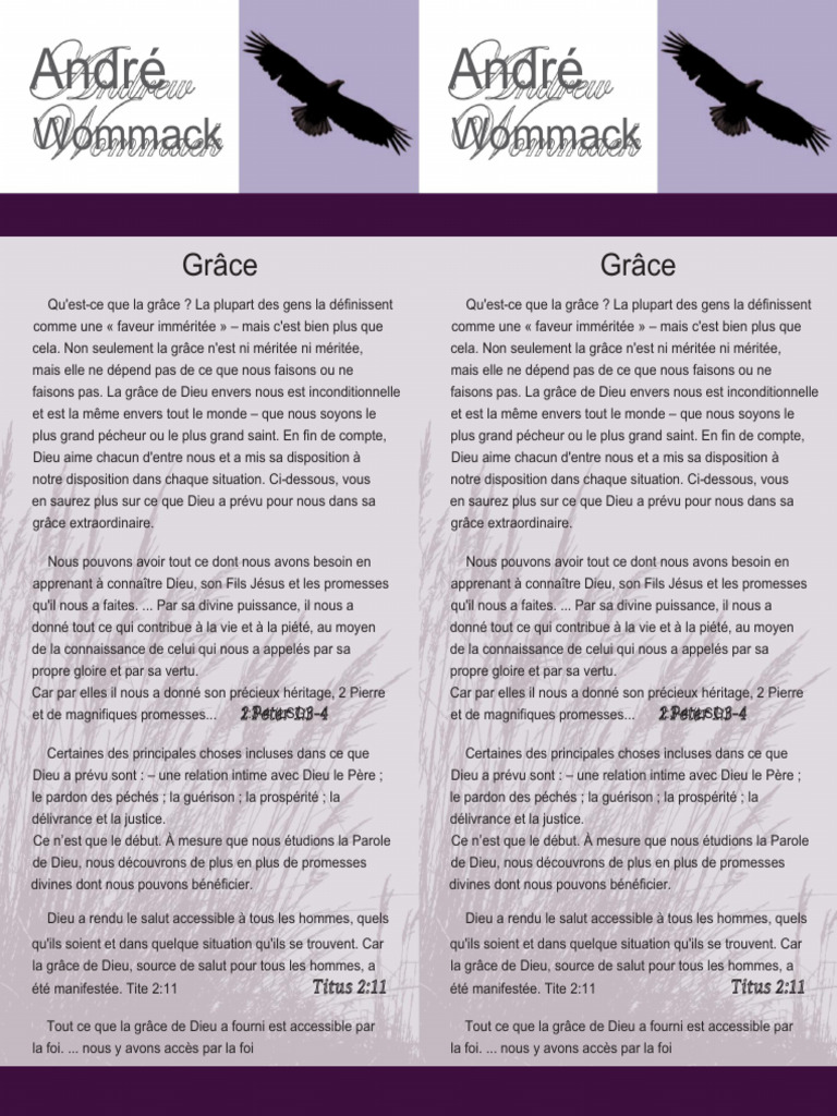 La Grâce de Dieu et ses Promesses | PDF | Grâce (christianisme) | Péché